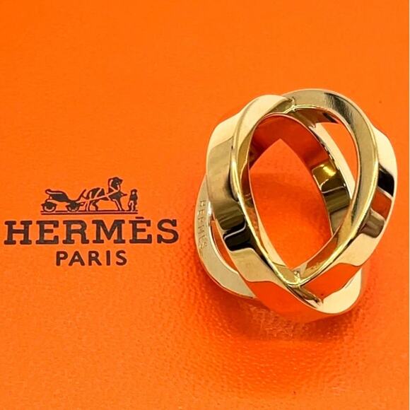 Hermes Cosmos Gold Scarf Ring with Box - Picture 10 of 10